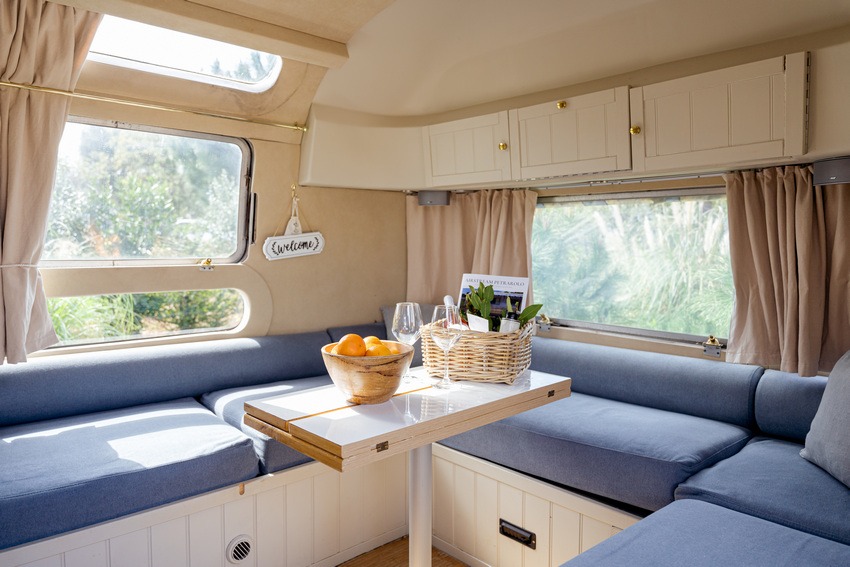 Airstream Petrarolo living space with compact modern interior